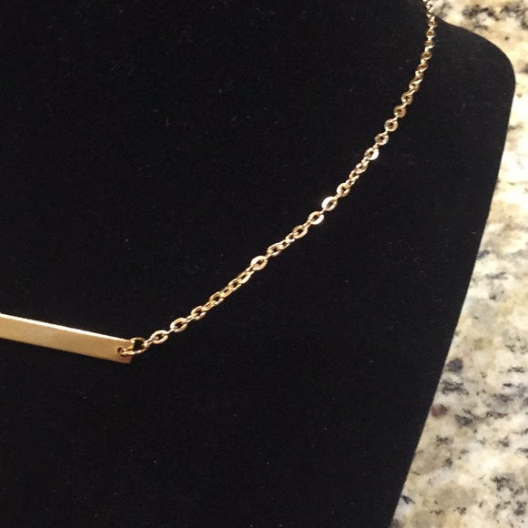 Metal Bar Pendant Link Necklace - Picture 3 of 4